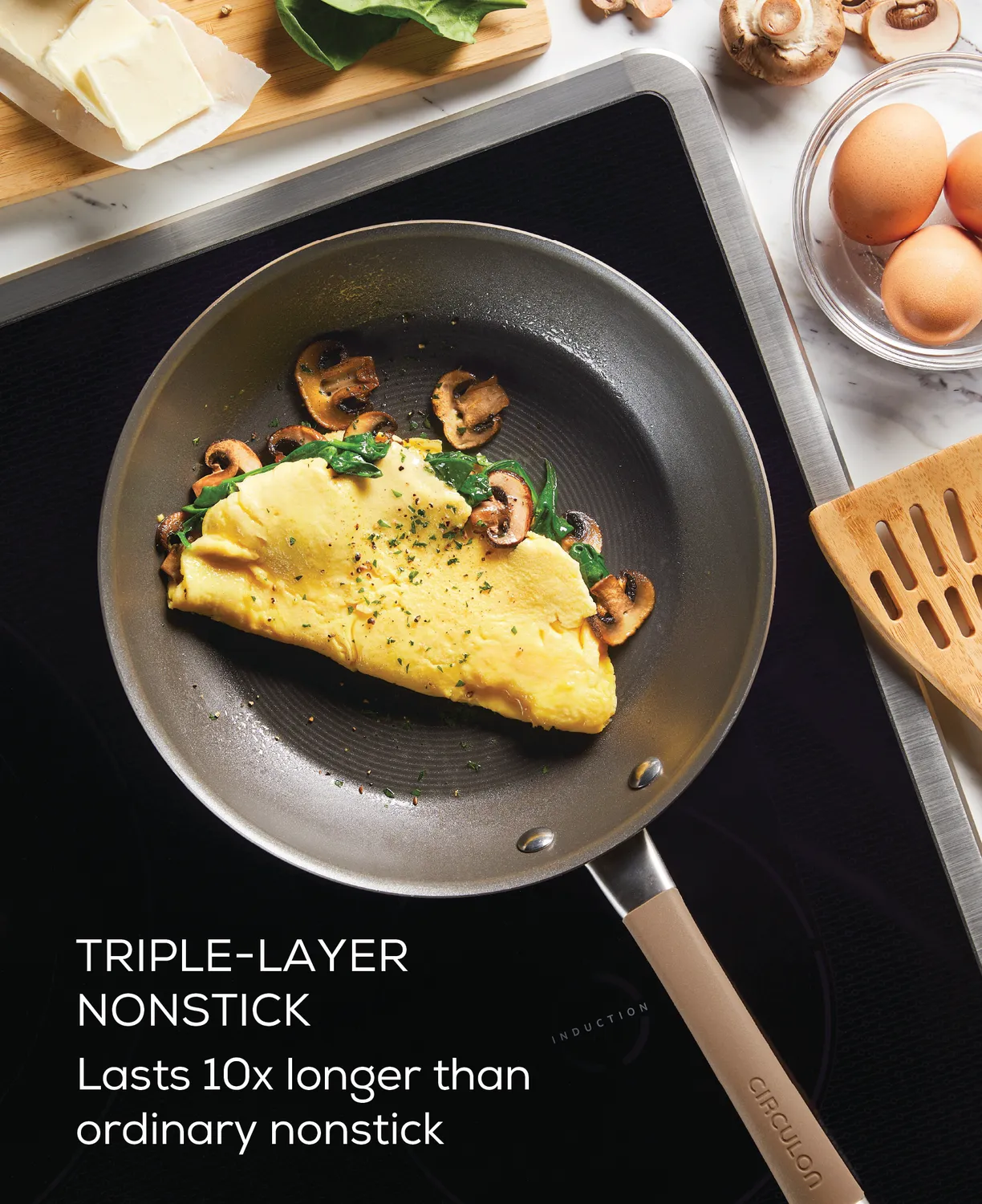 Circulon Premier Professional 5-delars kastrullset brons nonstick