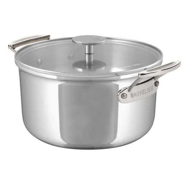 Mauviel M'360 gryta rostfri 5,9 l med glaslock