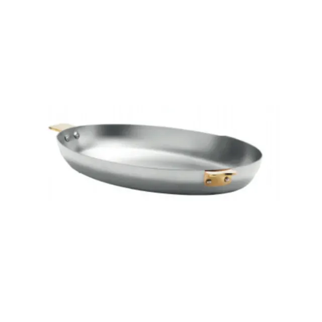 Mauviel Art Déco oval stekpanna mässing 25 cm