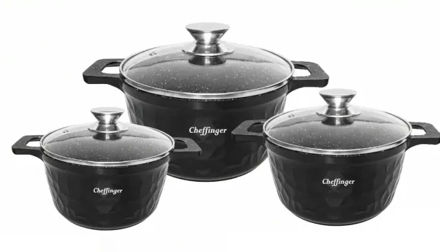 Cheffinger CF-HC03 kastrull svart gjutaluminium induktion