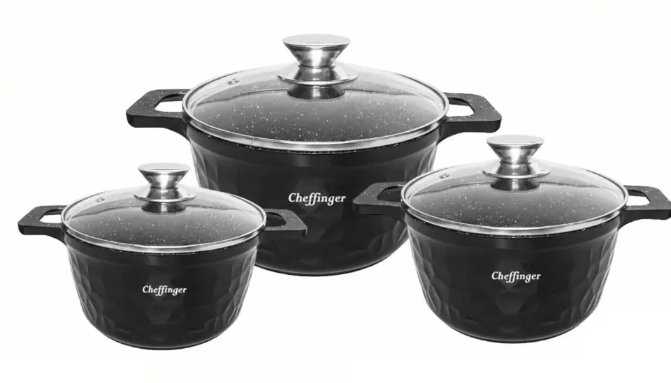 Cheffinger CF-HC03 kastrull svart gjutaluminium induktion