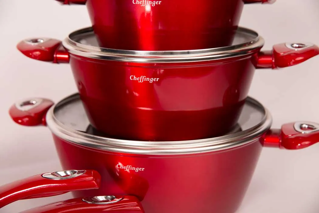 Cheffinger CF-FA1010 traktörpanna röd gjutjärn