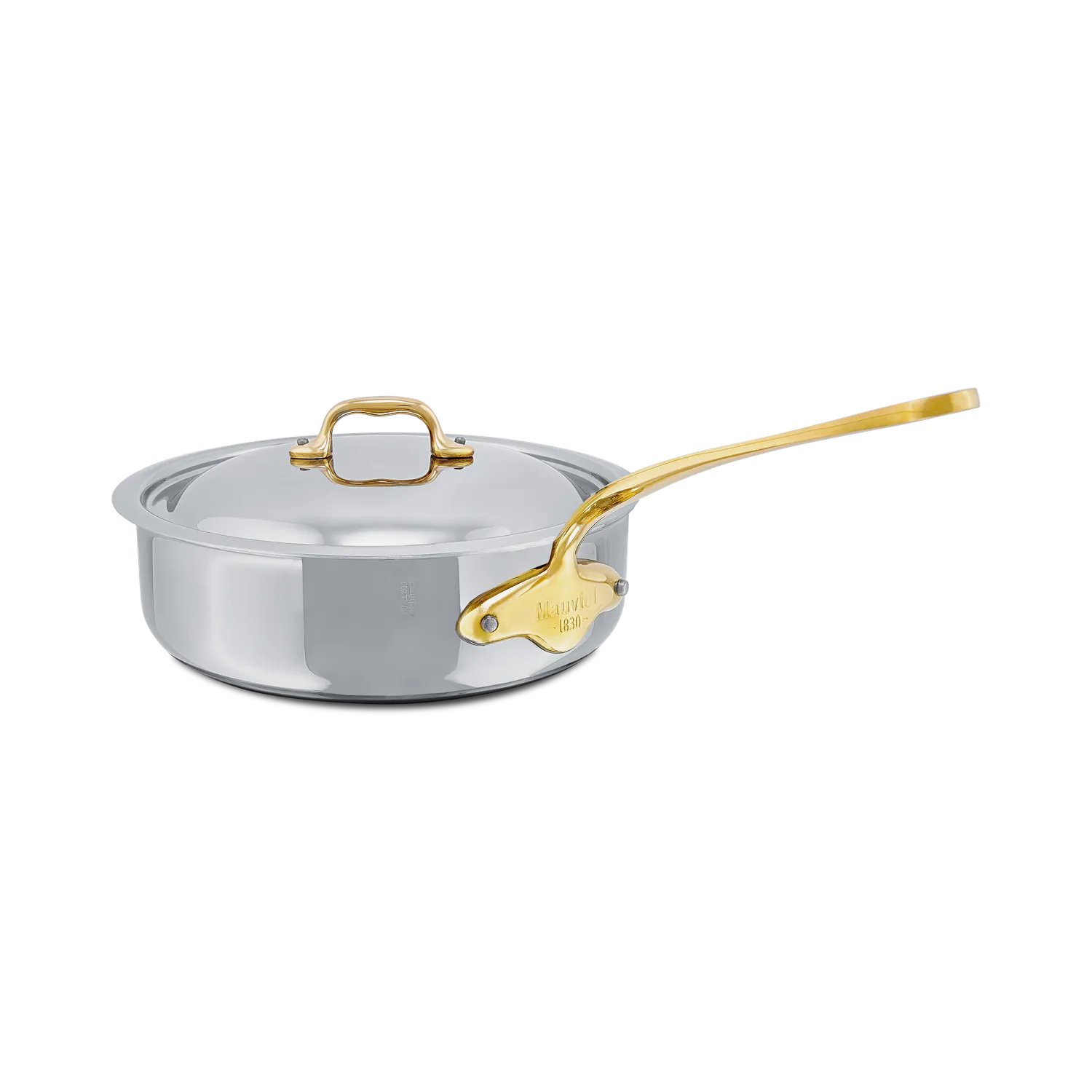 Mauviel M'Cook B sauteuse 5-ply med lock mässing