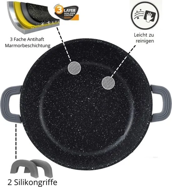 Cheffinger CF-DCS05 gryta svart gjuten 5-serie