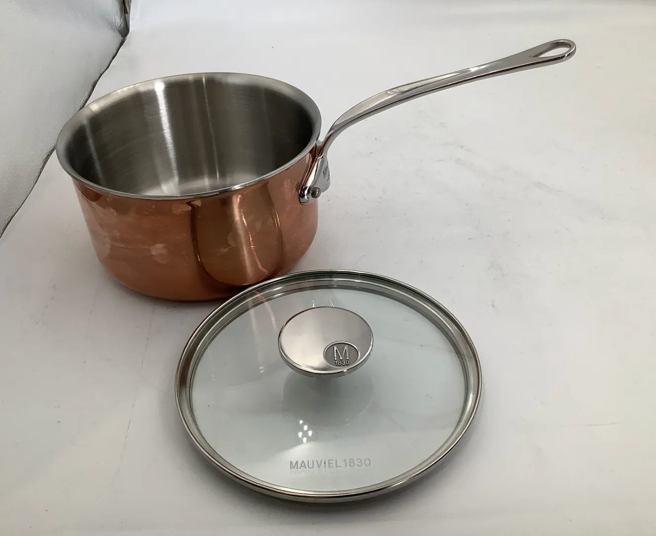 Mauviel M’Triply S kastrull 2,5 l koppar glaslock