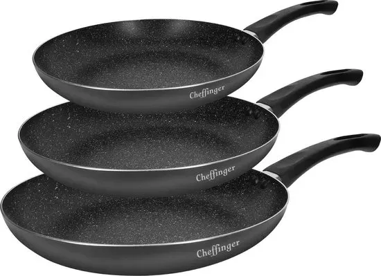 Cheffinger CF-PA03 stekpannaset 3 delar svart