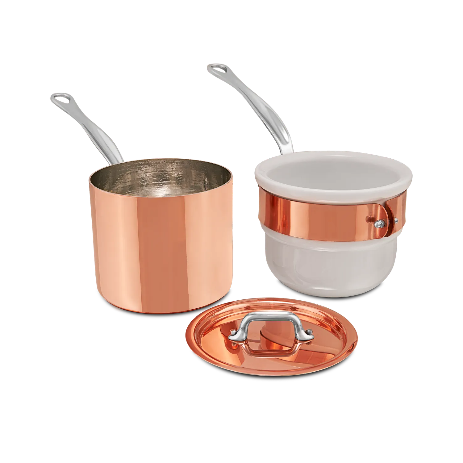 Mauviel bain-marie koppar förtennad 0,85 liter med lock