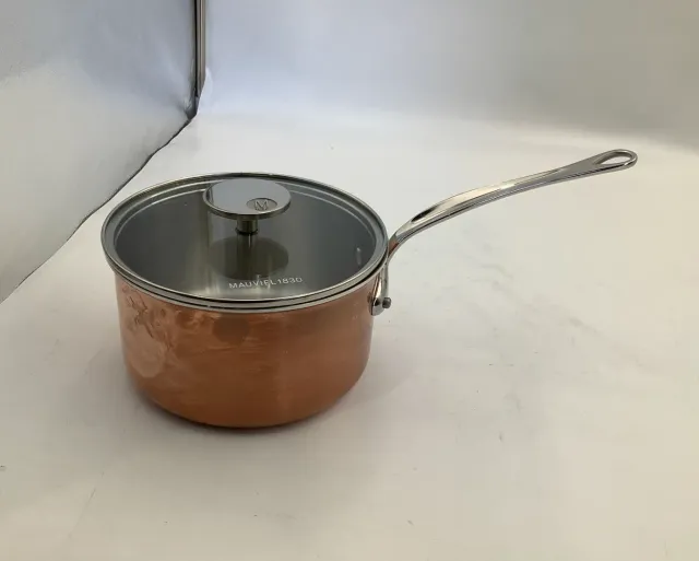 Mauviel M'Triply S kastrull 2,6 qt med lock koppar