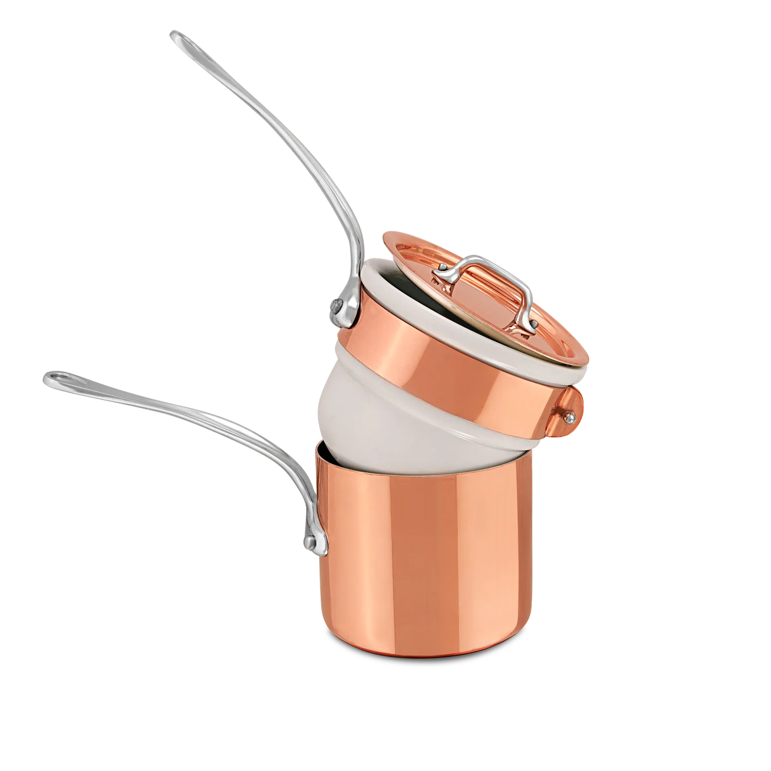 Mauviel bain-marie koppar förtennad 0,85 liter med lock