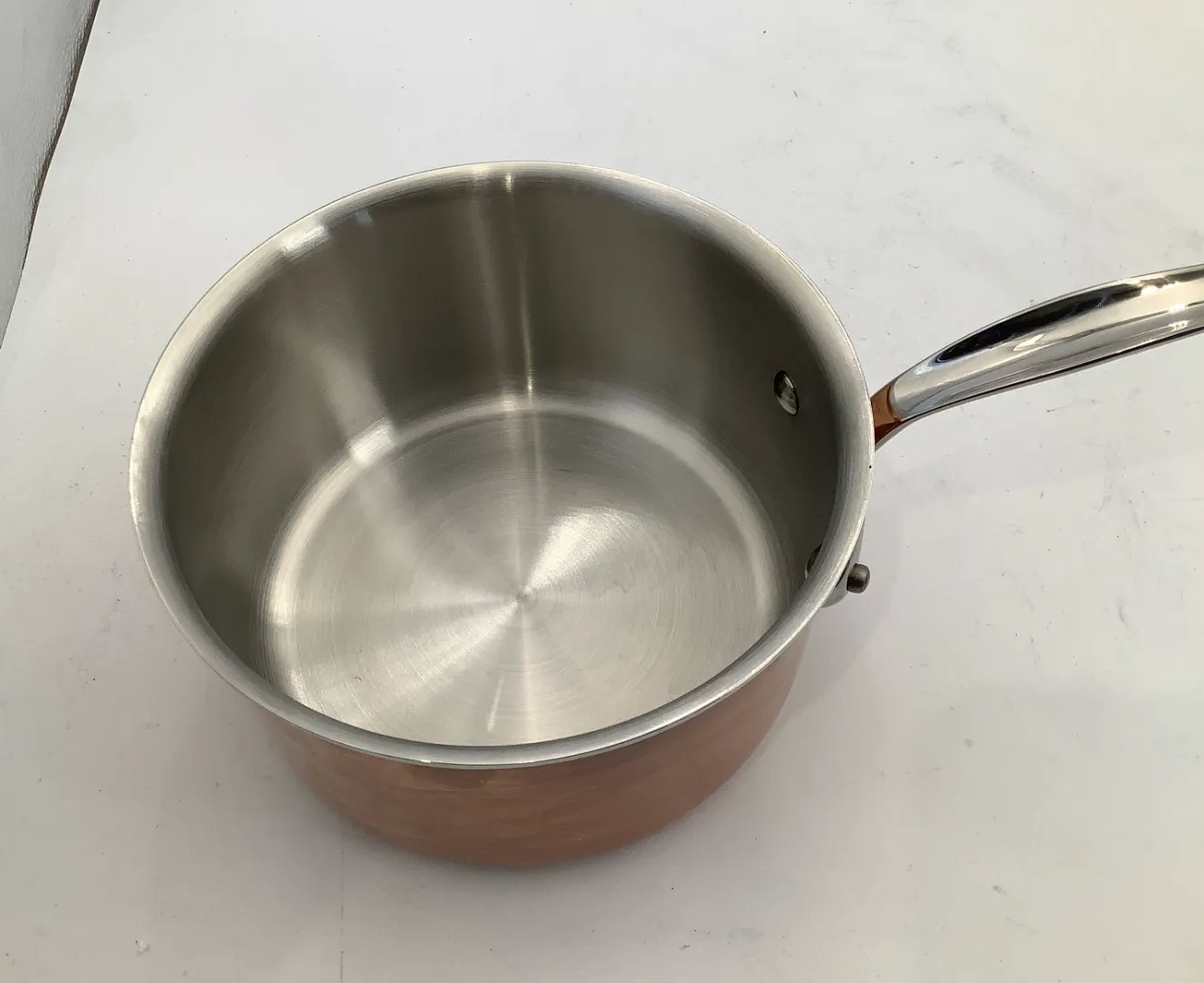 Mauviel M'Triply S kastrull 2,6 qt med lock koppar