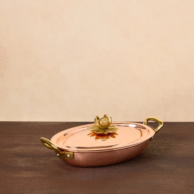 Ruffoni Historia Lotus gratängform koppar oval 25 cm