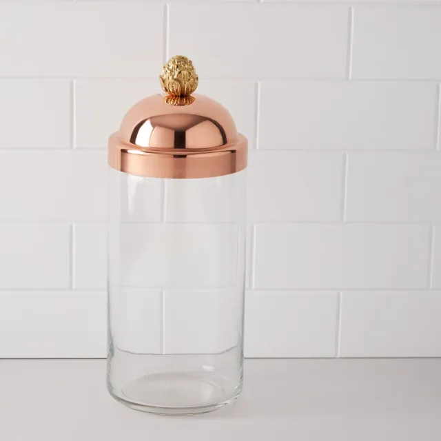 Ruffoni förvaringsburk glas kopparlock 1,5 liter