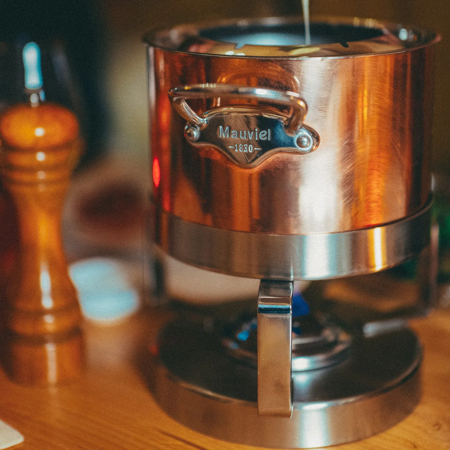 Mauviel M'Héritage M'150 S fondueset 3,4 qt koppar