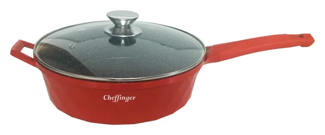 Cheffinger CF-DIAPF28 stekpanna 28 cm röd gjuten