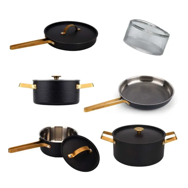 Vargen & Thor ARVET XL kastrullset 6 delar svart nonstick