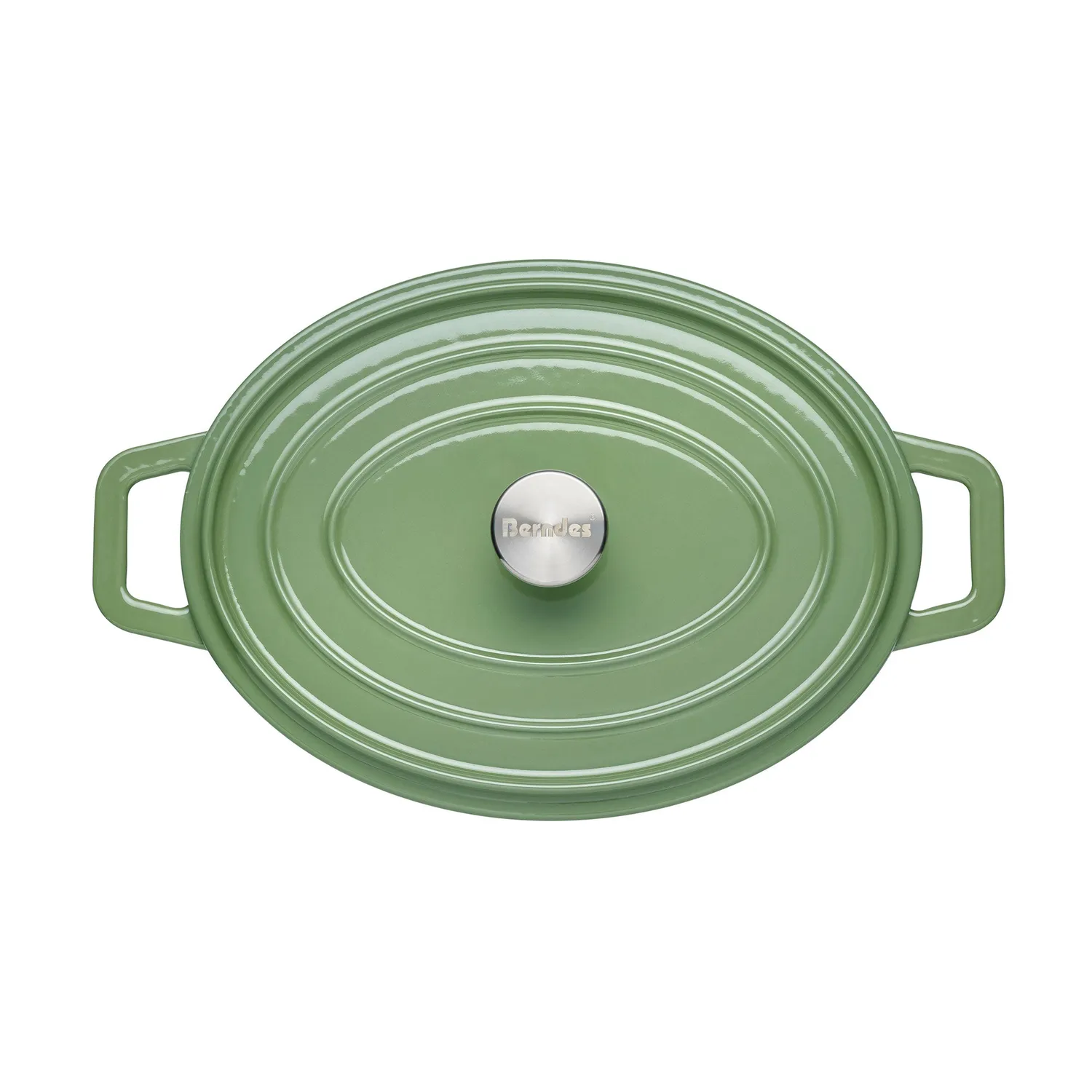 Berndes b.iron gjutjärnsgryta oval 31x24 cm grön 6 liter