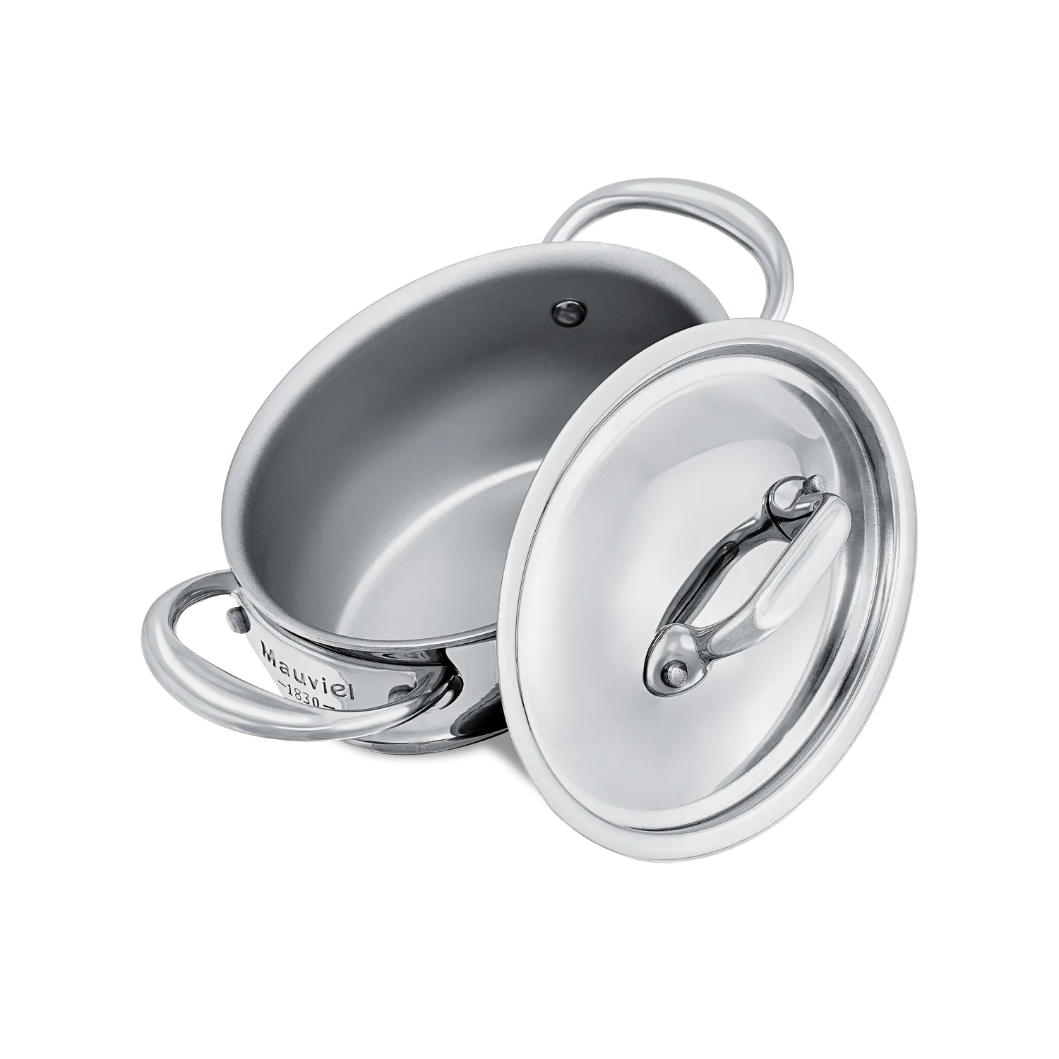 Mauviel M'Minis minigryta oval rostfri 0,4 l med lock