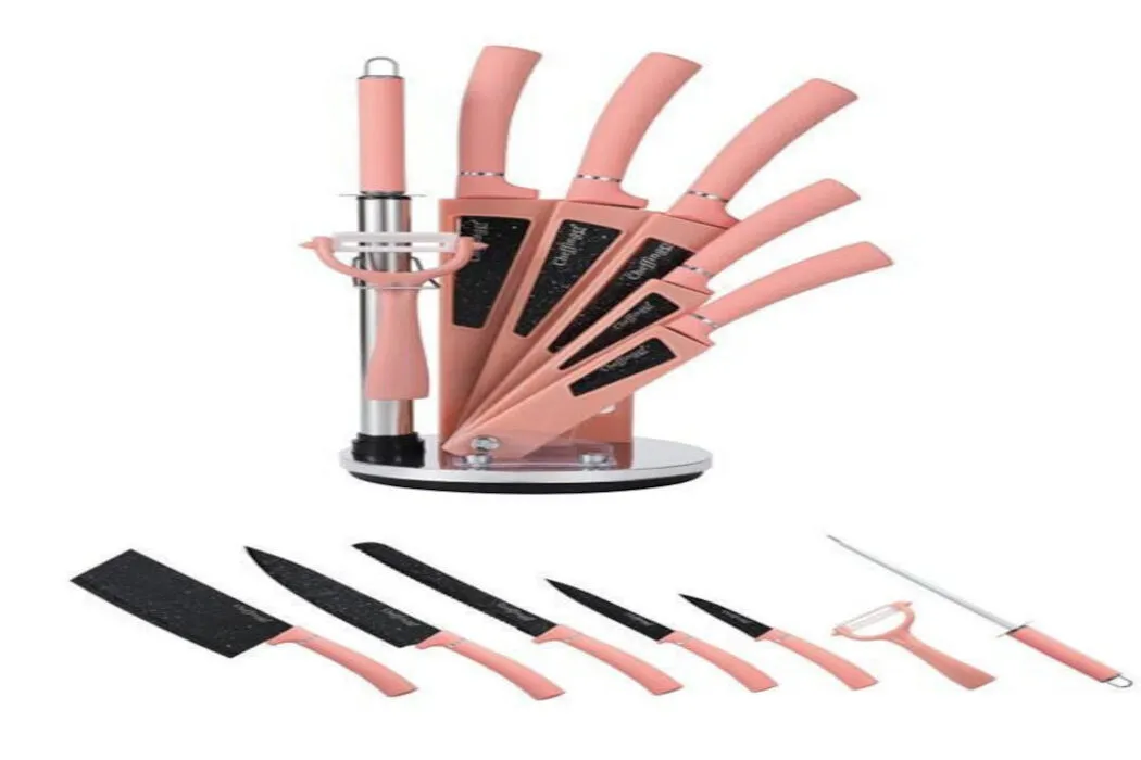 Cheffinger CF-KS06 knivställ rosa borst