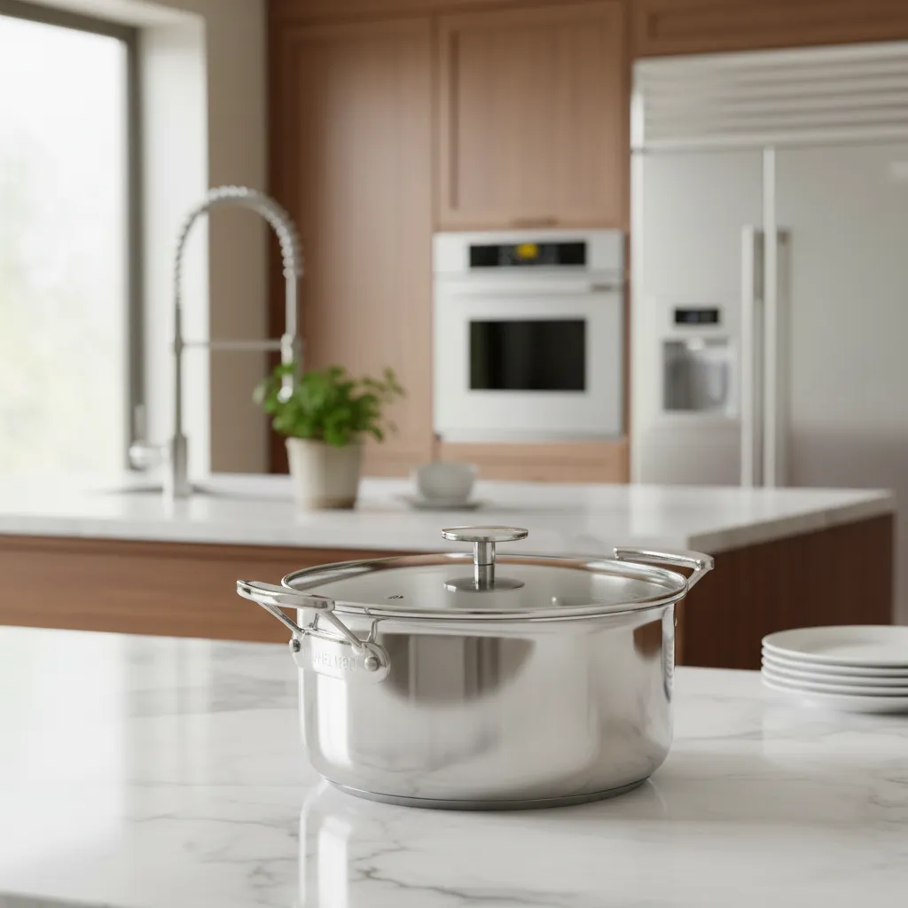 Mauviel M'360 gryta rostfri 5,9 l med glaslock