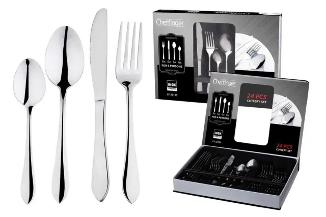 Cheffinger CF22125 bestickset 24 delar silver