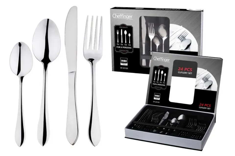 Cheffinger CF22125 bestickset 24 delar silver