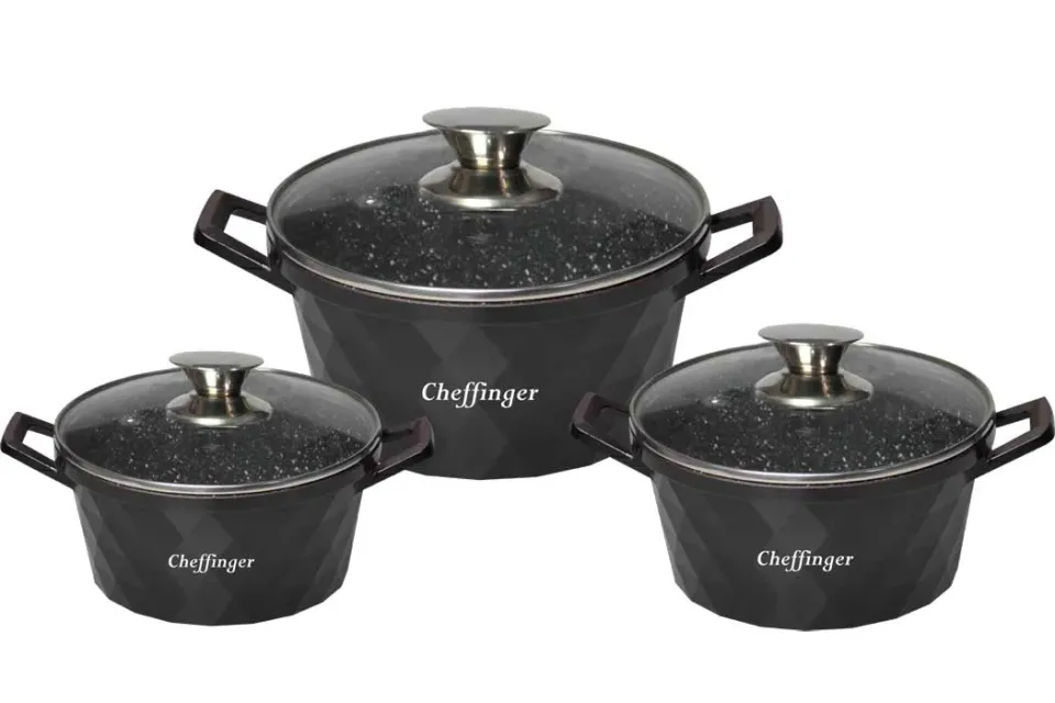 Cheffinger CF-DIAC03 gryta svart gjutaluminium induktion