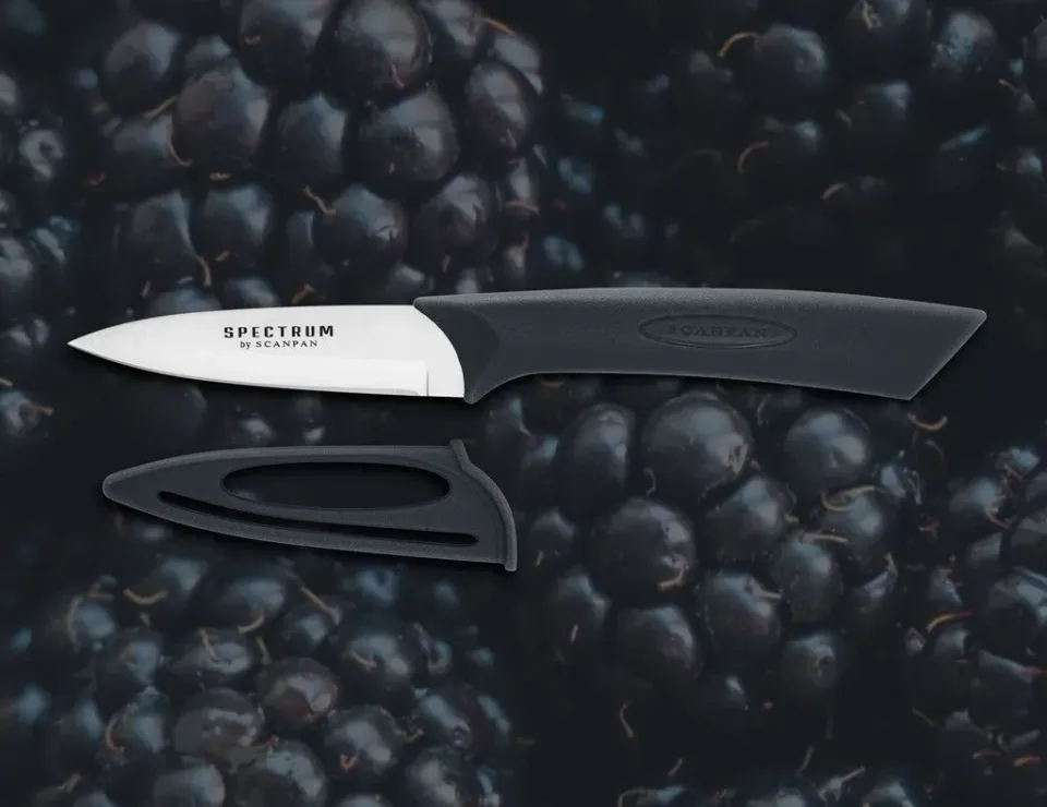 SCANPAN Spectrum skal kniv 8 cm svart med eggskydd