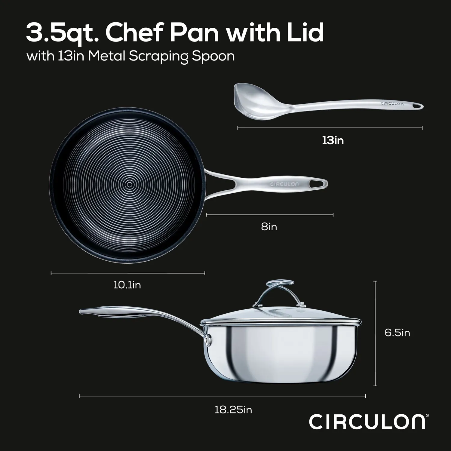 Circulon SteelShield kockpanna 3,3 L rostfri med lock