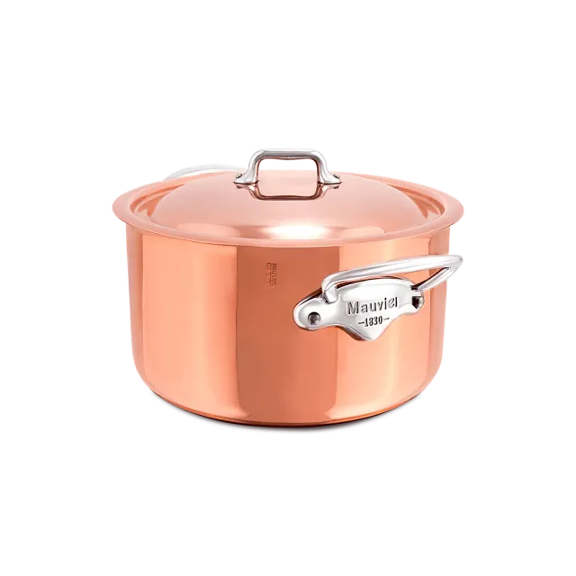 Mauviel M'6 S gryta med lock 3,6 Qt koppar