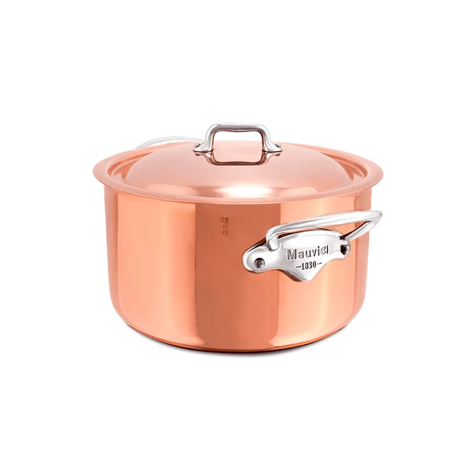 Mauviel M'6 S gryta med lock 3,6 Qt koppar