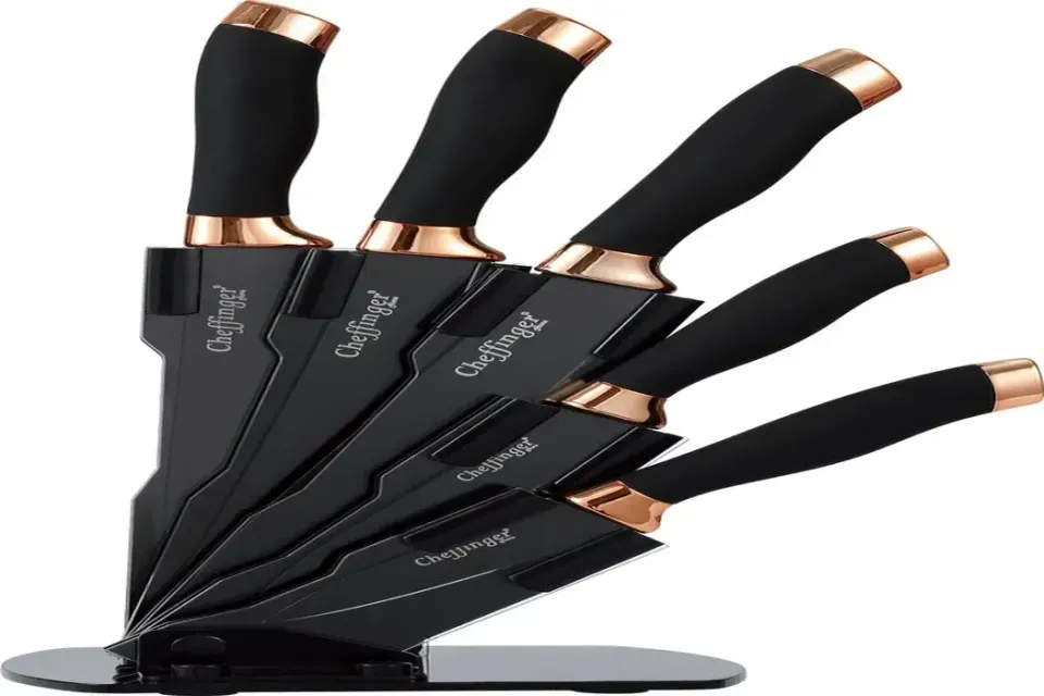 Cheffinger CF-KS10 knivställ guld/svart
