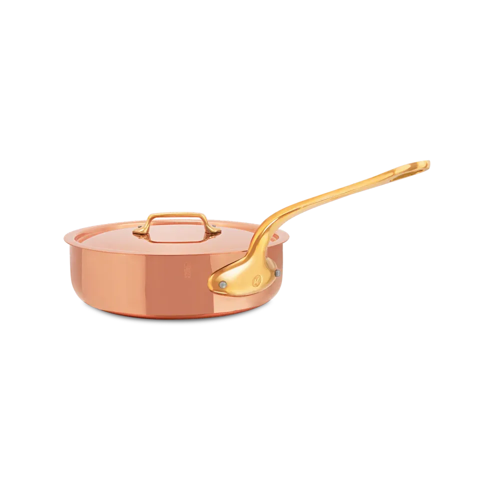 Mauviel M'Heritage M'200 B sauteuse koppar med lock mässing
