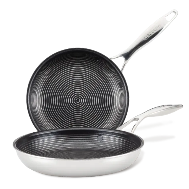 Circulon SteelShield Tri-Ply Clad stekpannor 21,5+25cm rostfritt 2-pack