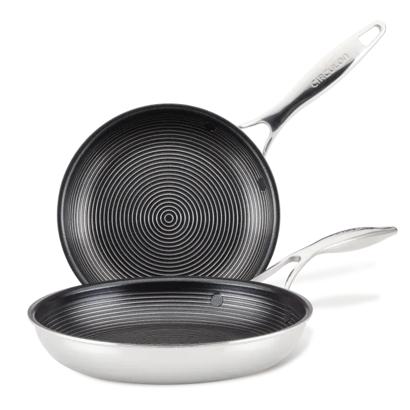 Circulon SteelShield Tri-Ply Clad stekpannor 21,5+25cm rostfritt 2-pack