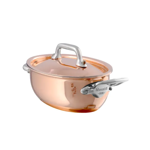 Mauviel M'Minis oval minigryta 0,4 liter koppar med lock