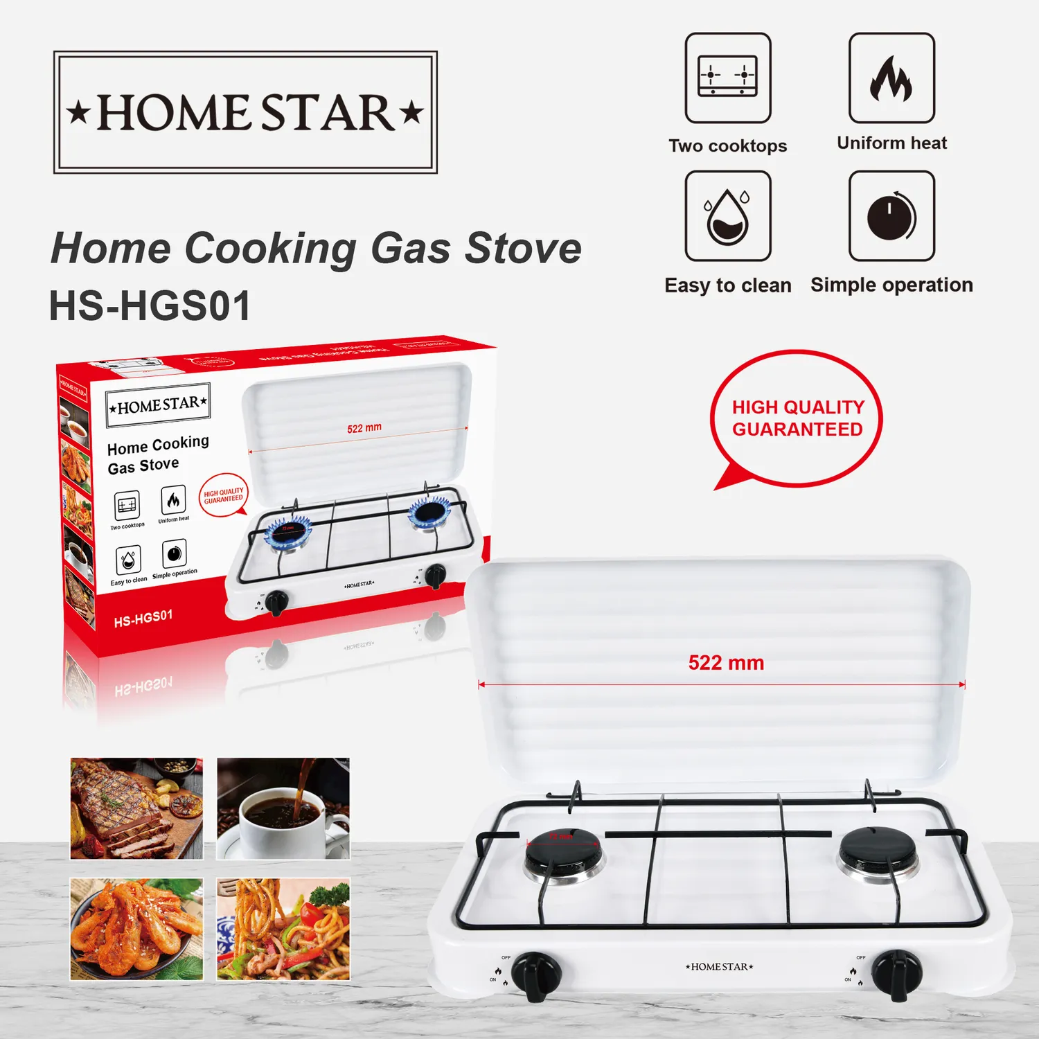Cheffinger HS-HGS01 gasbrännare gjutjärn portabel