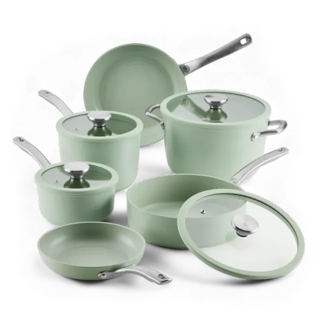 Circulon Ceramic LaserDefense kastrullset 10 delar sage keramisk