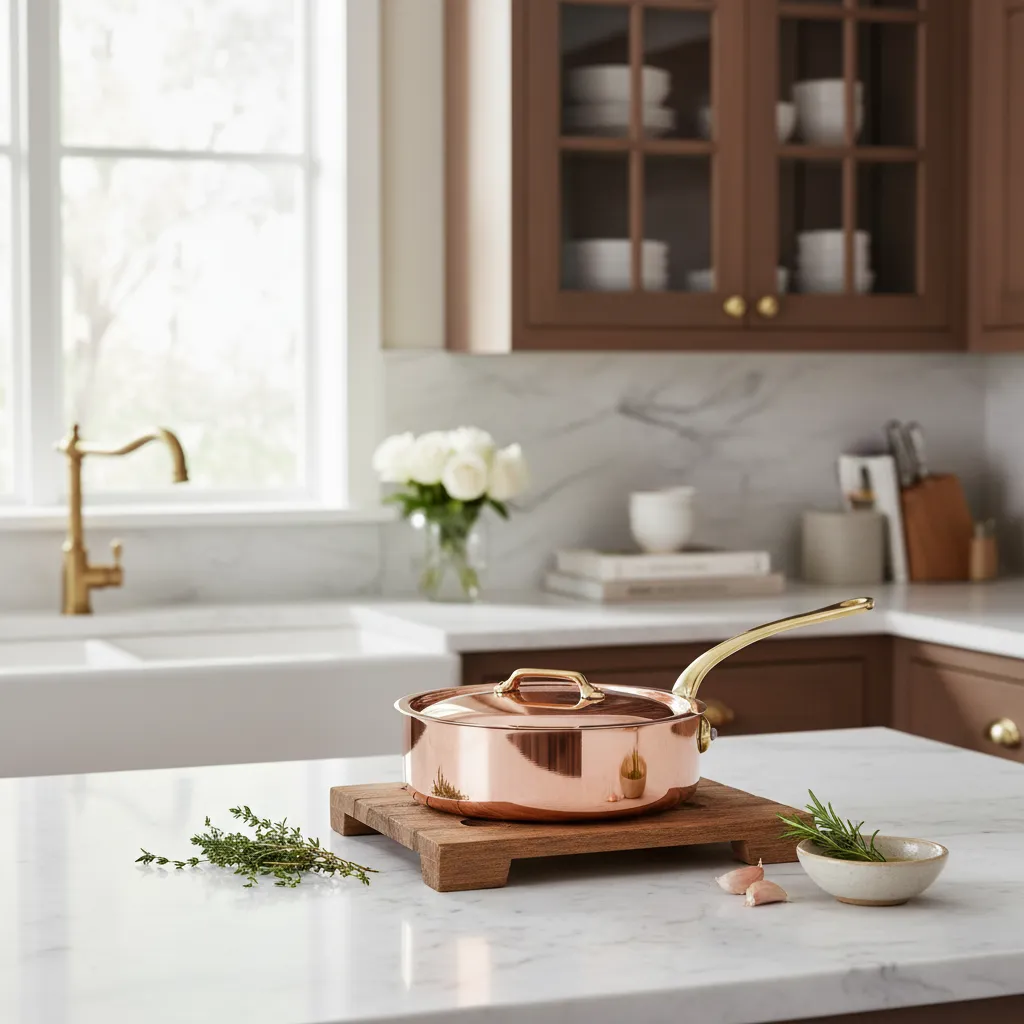 Mauviel M'Heritage M250B sauteuse koppar med lock