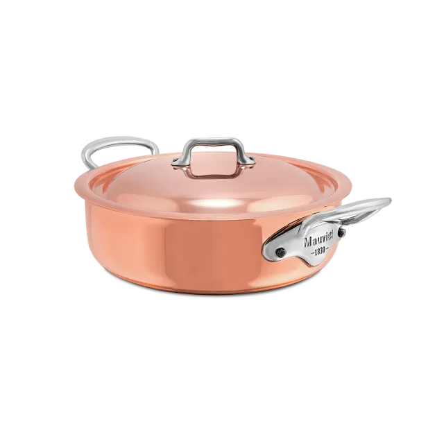 Mauviel M'6 S traktörpanna med lock 3,4 Qt koppar induktion
