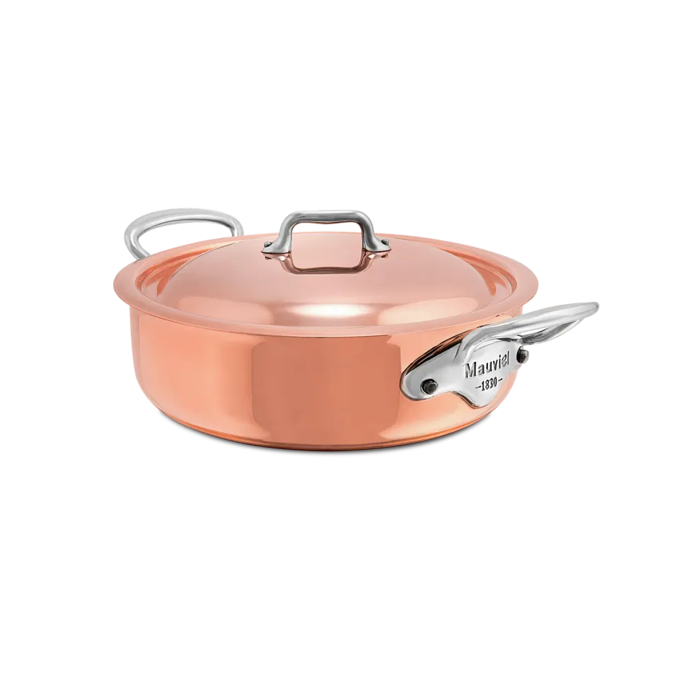 Mauviel M'6 S traktörpanna med lock 3,4 Qt koppar induktion