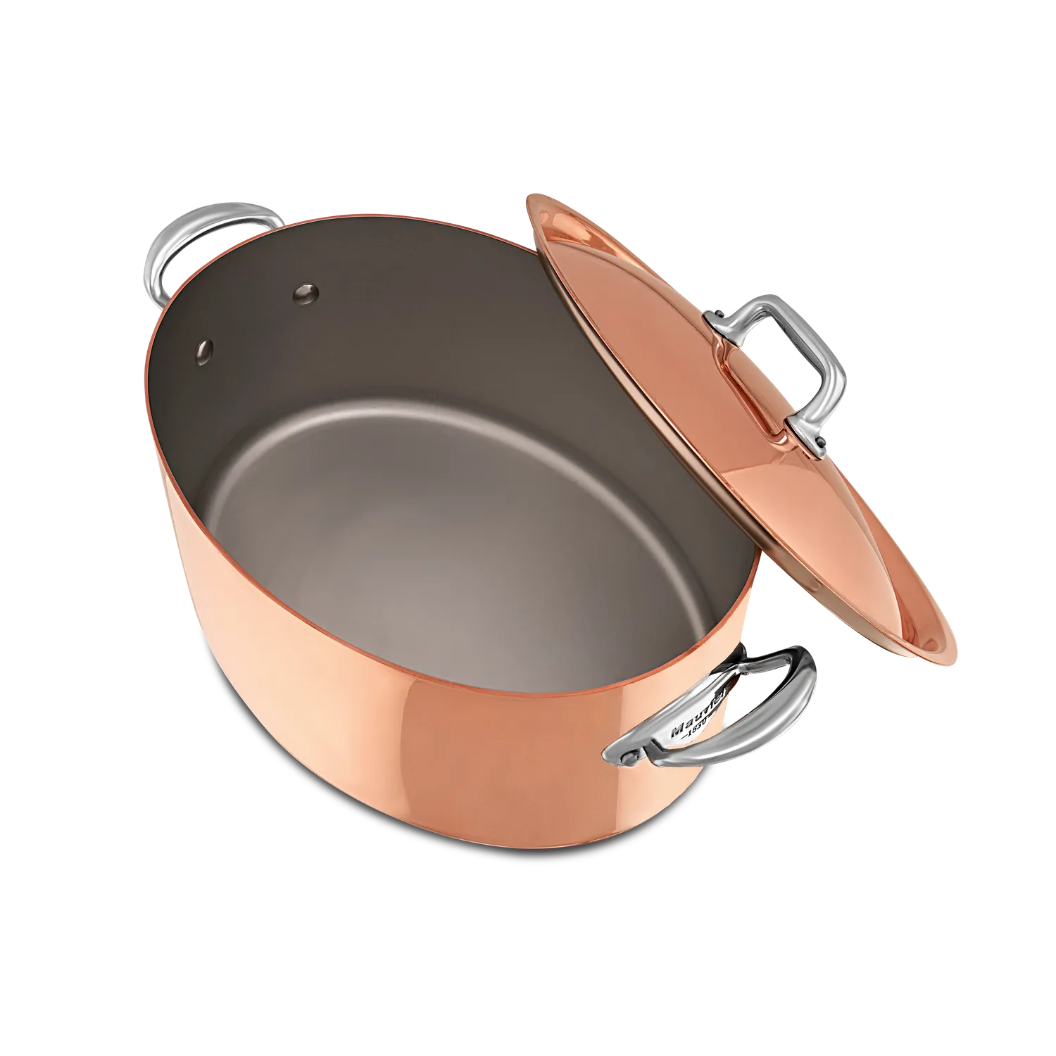 Mauviel M'Héritage M'150 S oval gryta med lock 6,8 l koppar