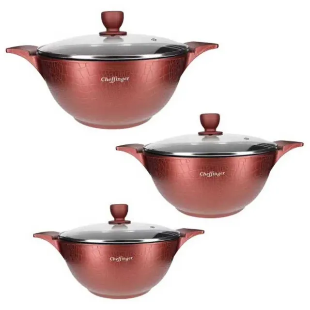 Cheffinger CF-LC01 gjutjärnsgryta burgundy induktion