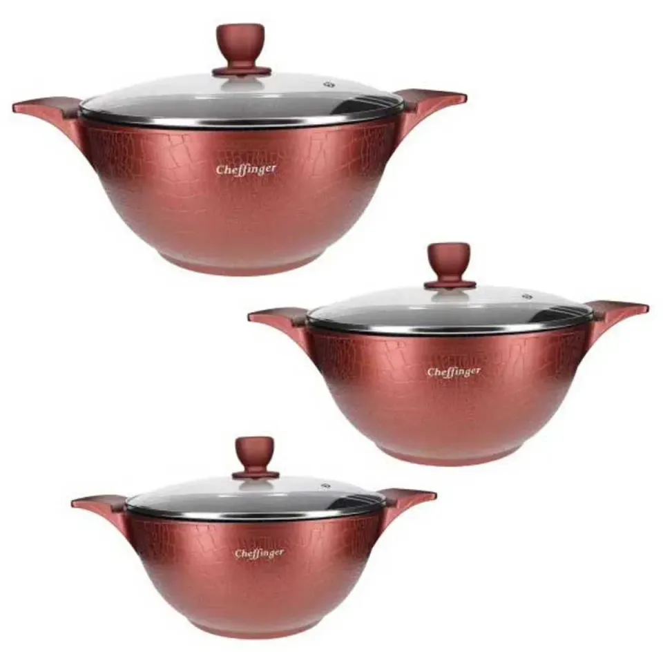 Cheffinger CF-LC01 gjutjärnsgryta burgundy induktion