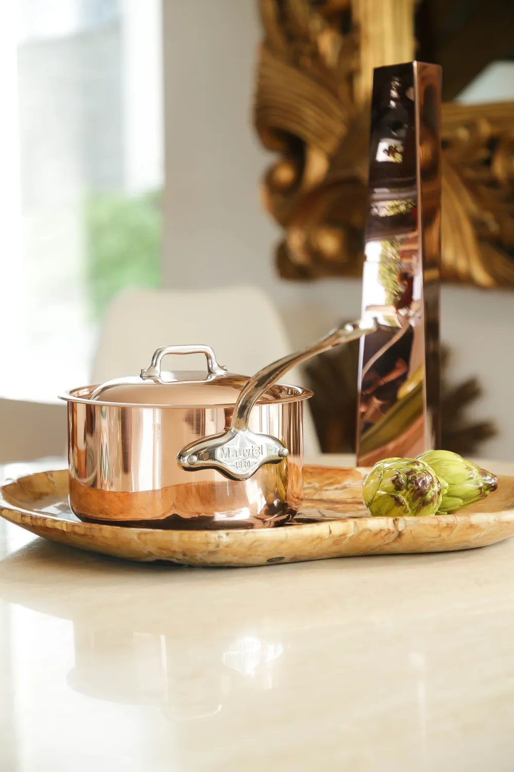 Mauviel M'6 S kastrull med lock 1,9 Qt koppar induktion