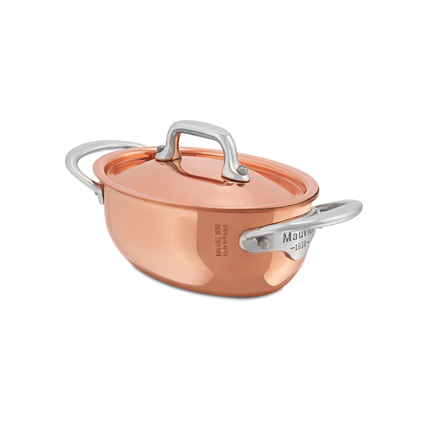 Mauviel M'Minis oval minigryta 0,4 liter koppar med lock