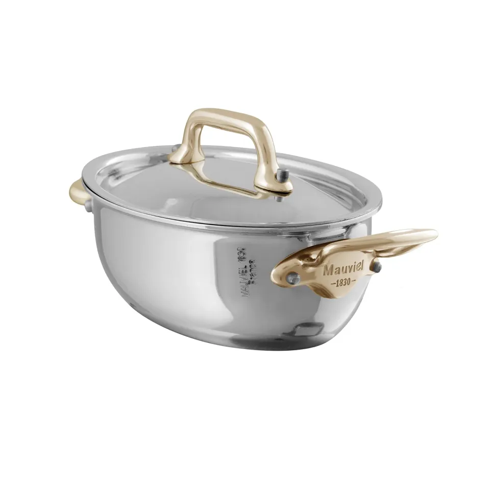 Mauviel M'MINIS minigryta oval rostfri med lock 0,34 liter