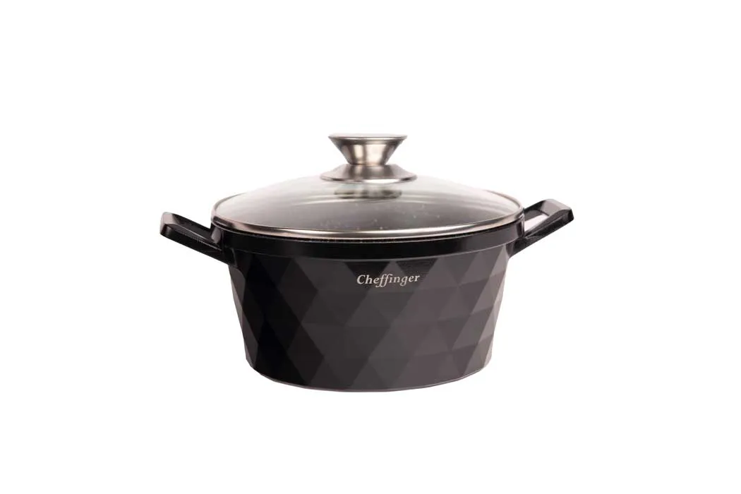 Cheffinger CF-DIAC03 gryta svart gjutaluminium induktion
