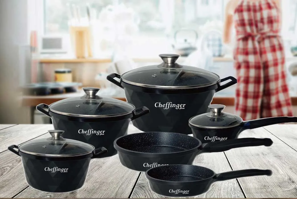 Cheffinger CF-DIAC12 knivset svart 12 delar