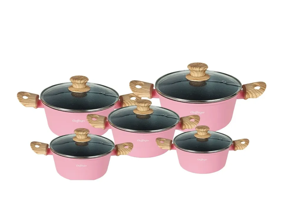 Cheffinger CF-CS01 kastrullset rosa