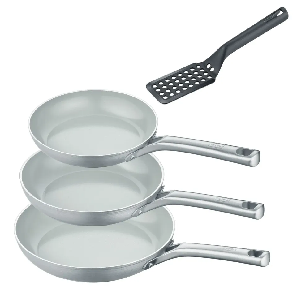 Berndes b.free stekpanneset 20+24+28 cm med spade återvunnen aluminium